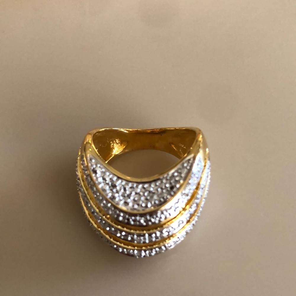 Gold Plated Statement Ring - image 1